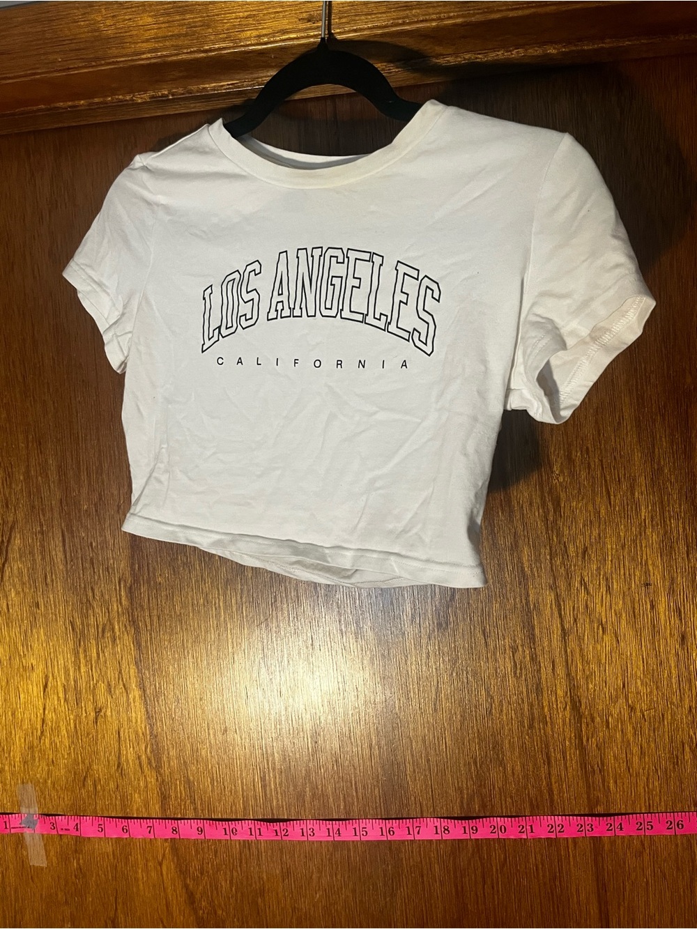 SHEIN White Los Angeles Cropped Tee